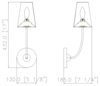 Z-LITE 1-Light Wall Sconce, Brushed Nickel