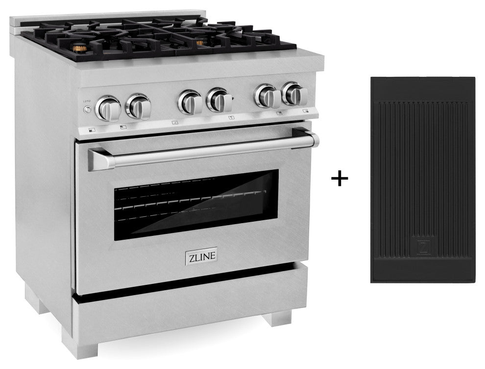 ZLINE 30" Dual Fuel Range With Griddle and Brass Burners