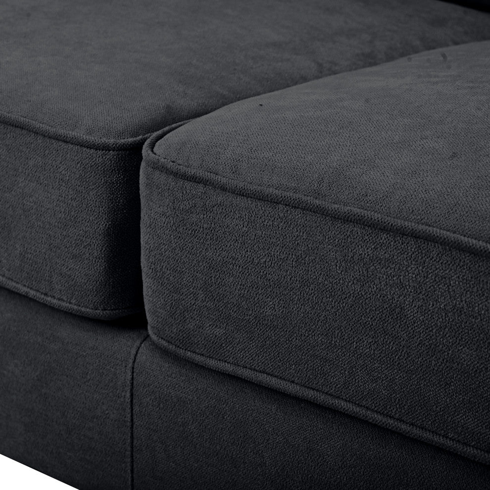 81 Inch Polyester Modern Loveseat Sofa with Two Pillows, Grey