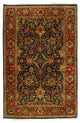 Navy Blue Fine Hand Knotted Agra Rug 4'x6'3''