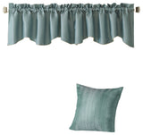Chevron Jacquard Valance and Pillow Shell Sets , Blue, 20" X 20" / 56" X 19"