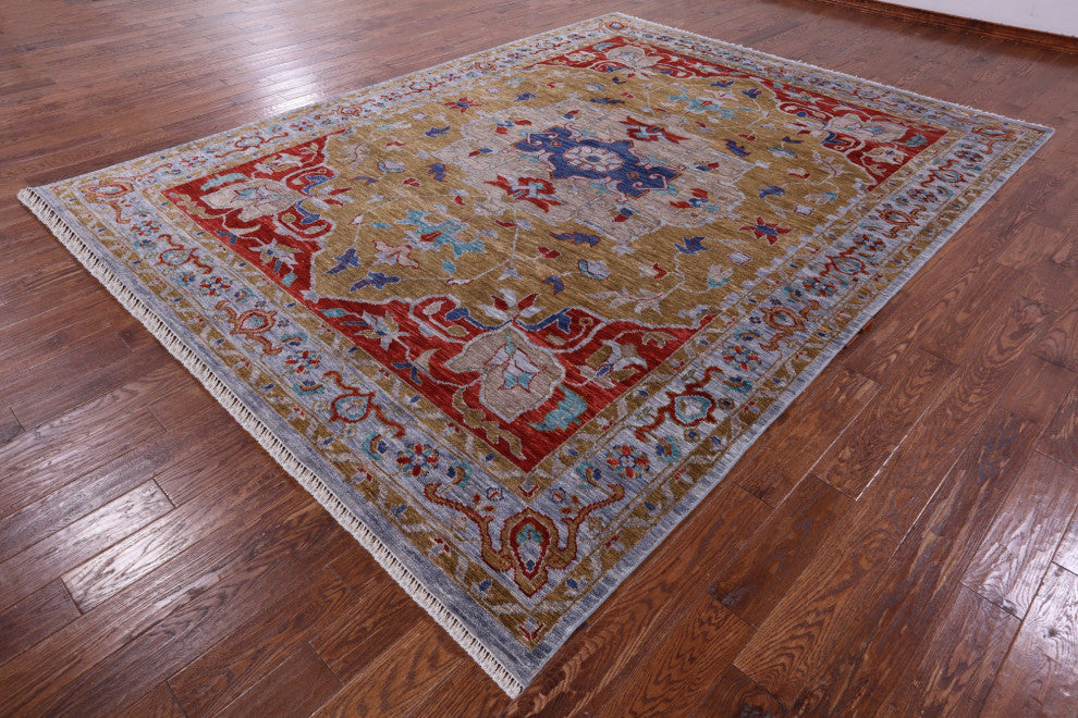 Persian Heriz Serapi Hand Knotted Wool Rug 9' 1" X 11' 11" - Q13052