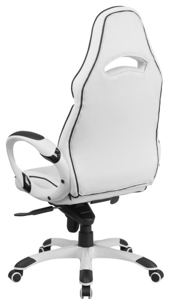High Back Vinyl Executive Swivel Office Chair With Black Trim