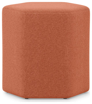 Brock Footstool, Linen Look Fabric, Dusty Orange
