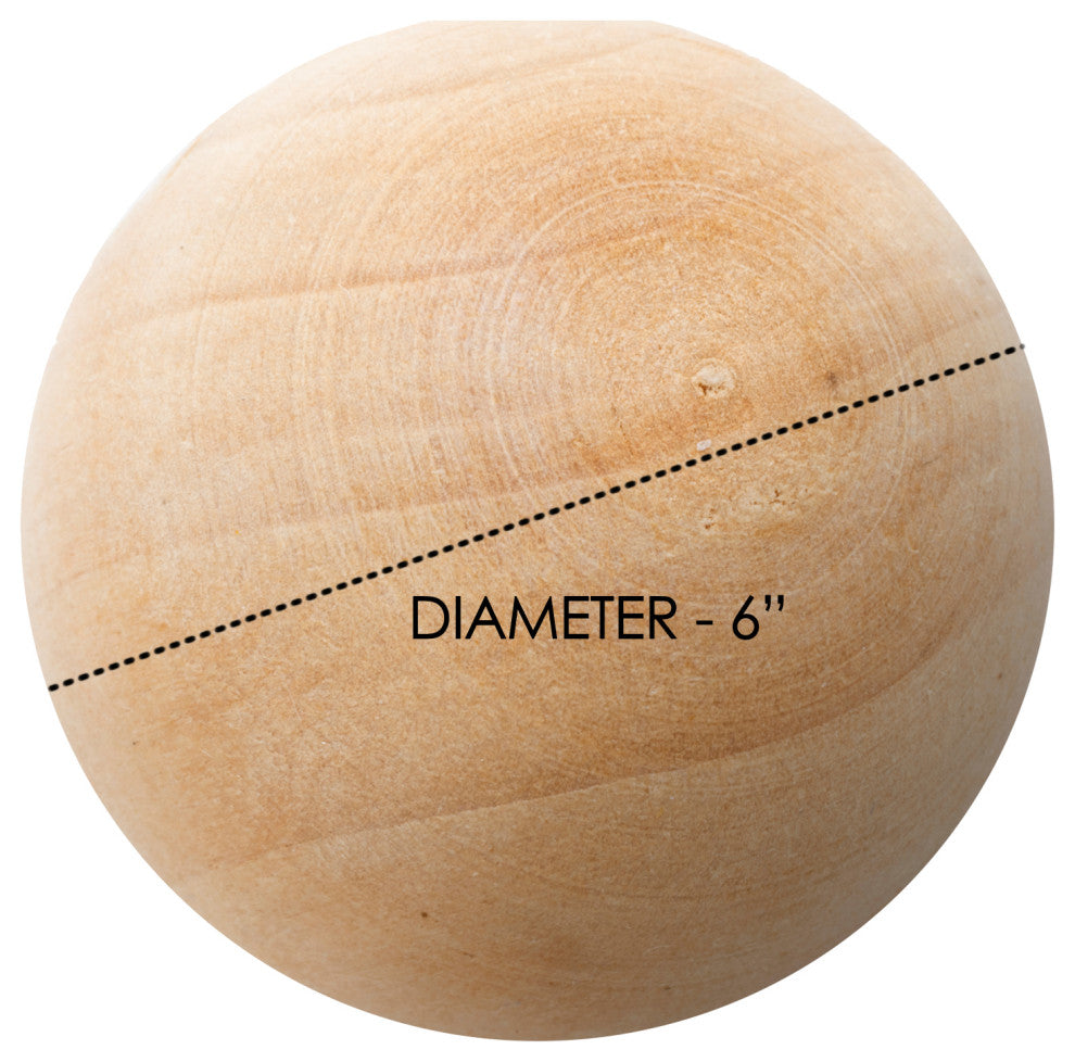 2 PCS Wood Ball Natural Round Unfinished Wood Sphere Crafts Wooden Balls