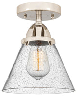 Large Cone Semi-Flush Mount, Polished Nickel, Seedy, Seedy