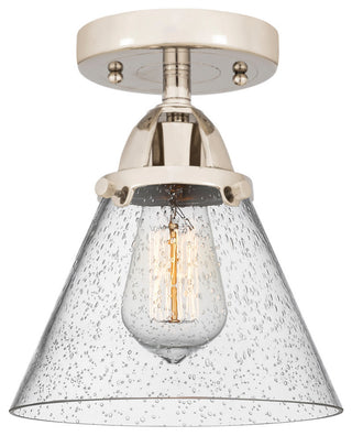 Large Cone Semi-Flush Mount, Polished Nickel, Seedy, Seedy