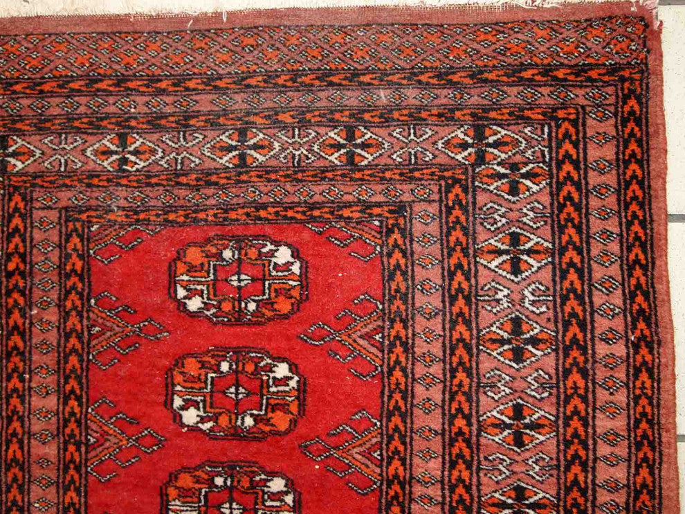Handmade Vintage Pakistani Lahore Rug, 2.6'x4.2', 80cmx130cm 1960s