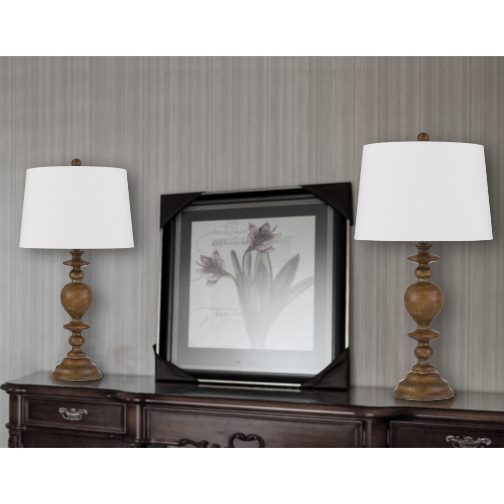 Kelford 28.75" Height Oak Brown Resin Table Lamp