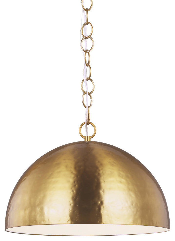 Whare Large Pendant, Burnished Brass