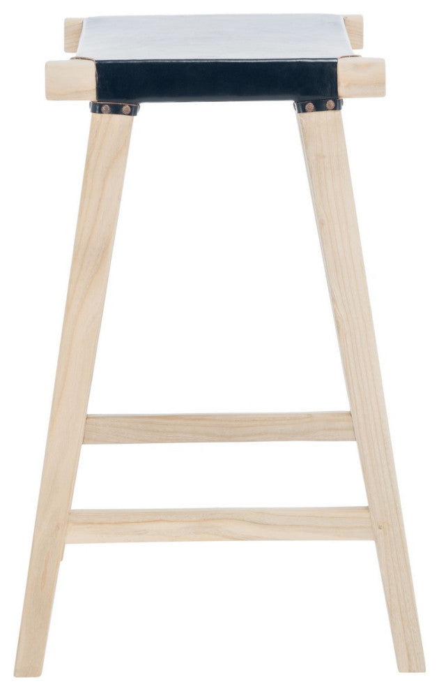 Safavieh Aariz Rectangle Barstool, Black/Natural