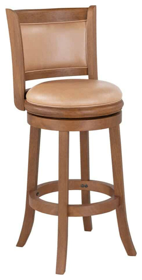 Augusta Swivel Bar Stool, Chestnut Wire-Brush