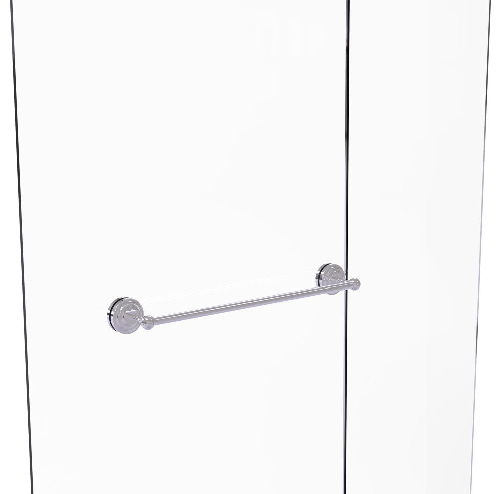 Que New 24" Shower Door Towel Bar, Polished Chrome