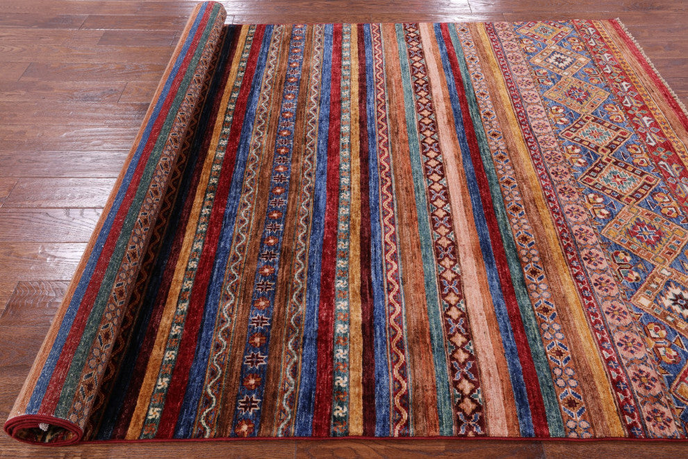5' 7" X 8' 0" Khorjin Super Kazak Hand Knotted Rug Q5822