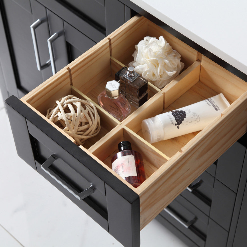 Tahoe Double Vanity Set With Mirrors, 60", Espresso With Cultured Marble Top