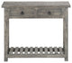 Rustic Gray Wash Wooden Sofa Table With Storage