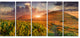 Colorful Fall Landscape in Mountains, Landscape Canvas Print, 60"x28", 5 Panels