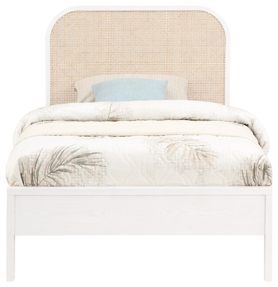 Siena Ash Wood Bed, White, Twin