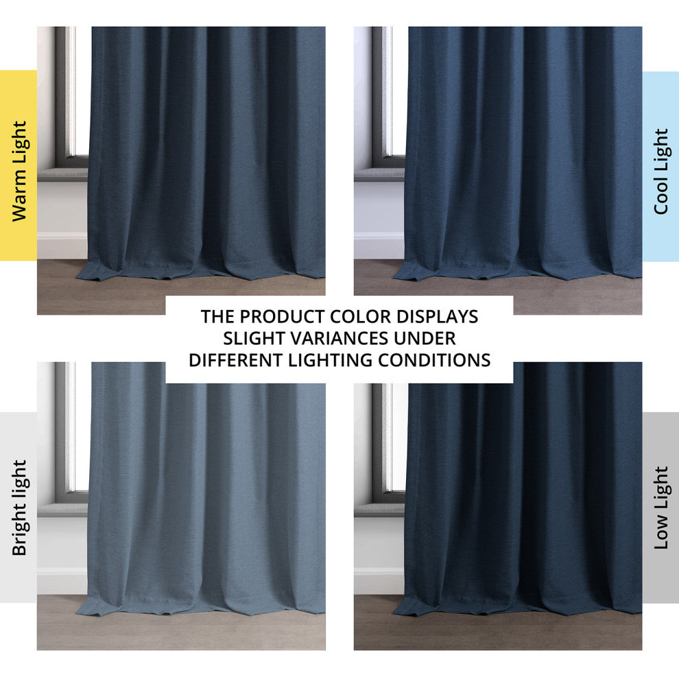 Bellino Blackout Room Darkening Curtain Single Panel, Wild Blue, 50"x96"