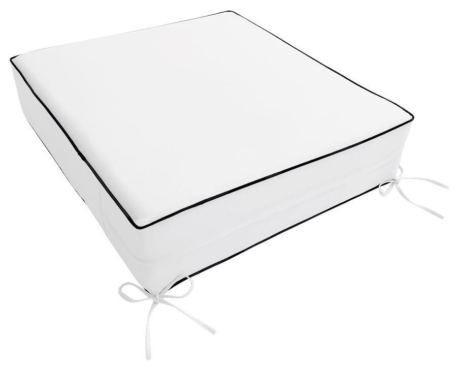 |COVER ONLY| Outdoor Contrast Pipe Trim Small Deep Seat Back Pillow Cover AD106