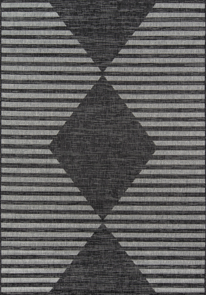 Novogratz Villa Cavallo Polypropylene Charcoal Indoor Outdoor Rug, 9'3"x12'6"