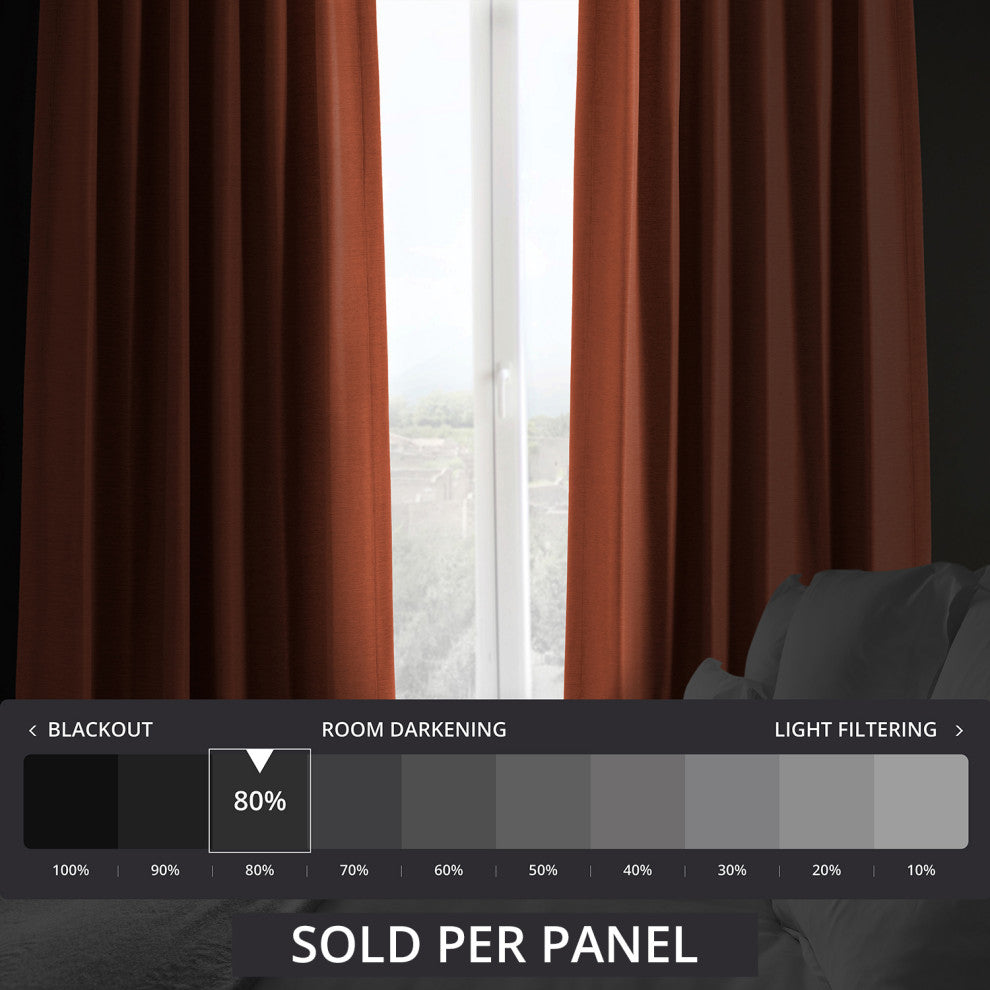 Persimmon Bellino Blackout Room Darkening Curtain Single Panel, 50"x63"