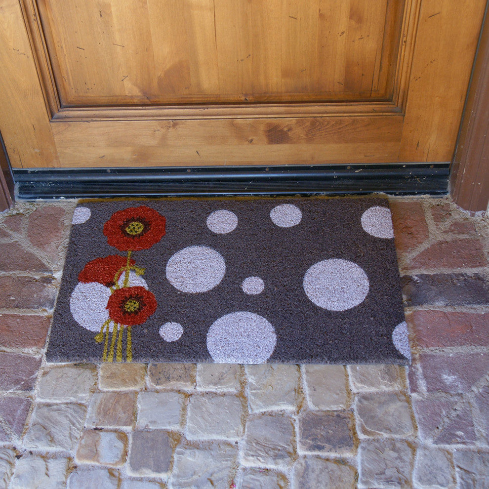 Rouge Contemporary Floral Doormat
