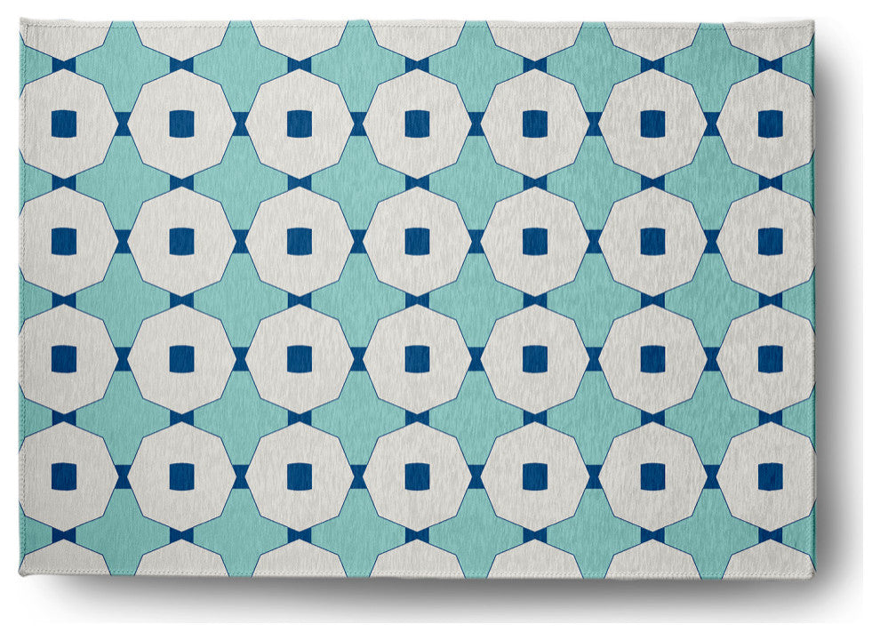 Button Up Spring Chenille Rug, Light Blue, 5'x7'