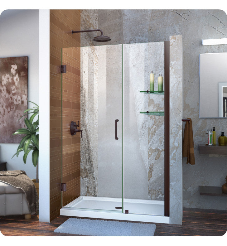 DreamLine Unidoor W 41" to 49" Frameless Hinged Shower Door, SHDR-20457210S-09