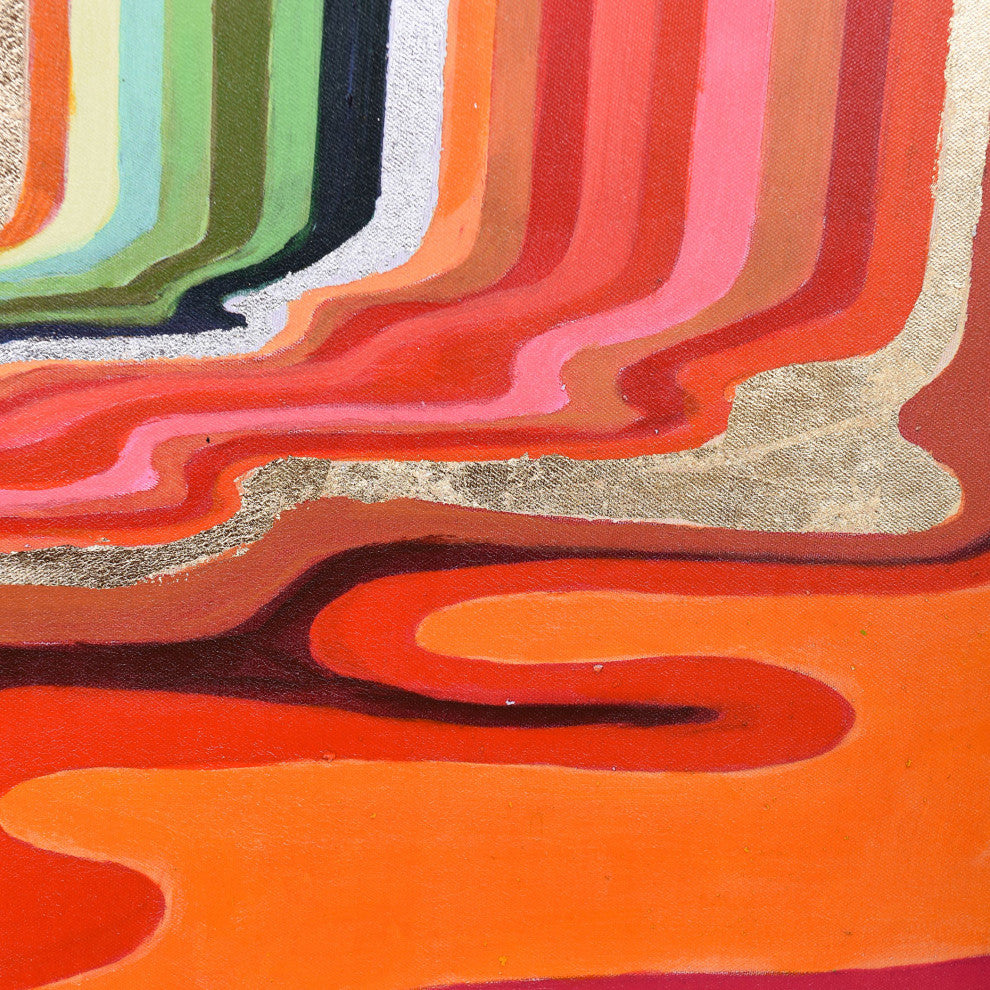 All The Crayons Are Melting Art Print on Canvas- Framed
