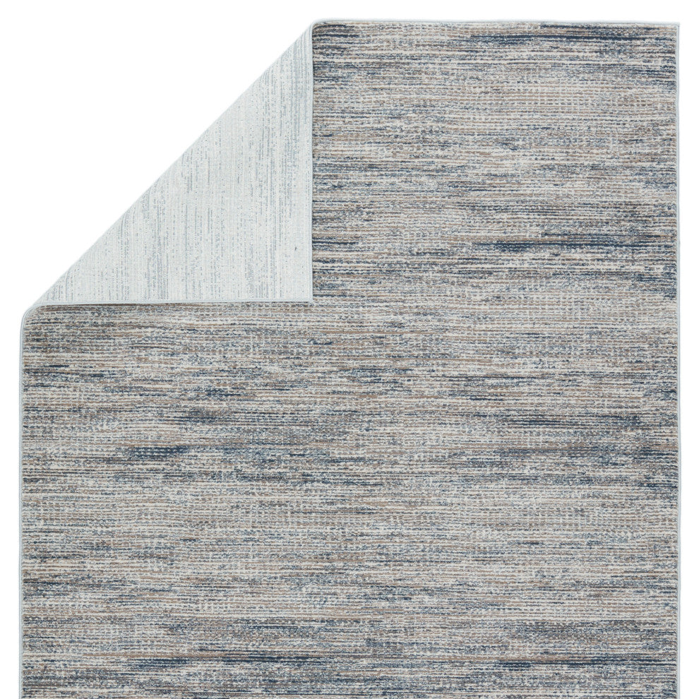 Pasque Abstract Dark Blue/ Tan Area Rug 7'10"X10'