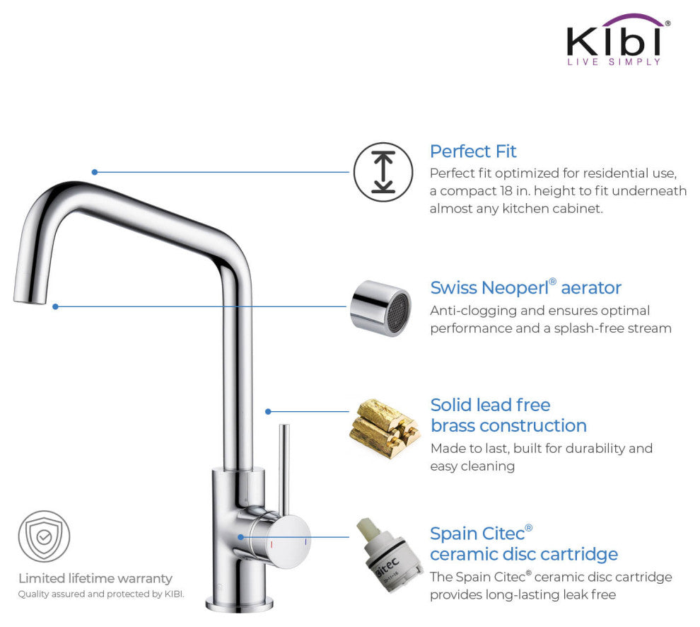 Macon Single Lever Kitchen Bar Faucet, Chrome