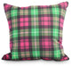 Tartan Plaid Holiday Print Decorative Outdoor Throw Pillow, Red, 16"