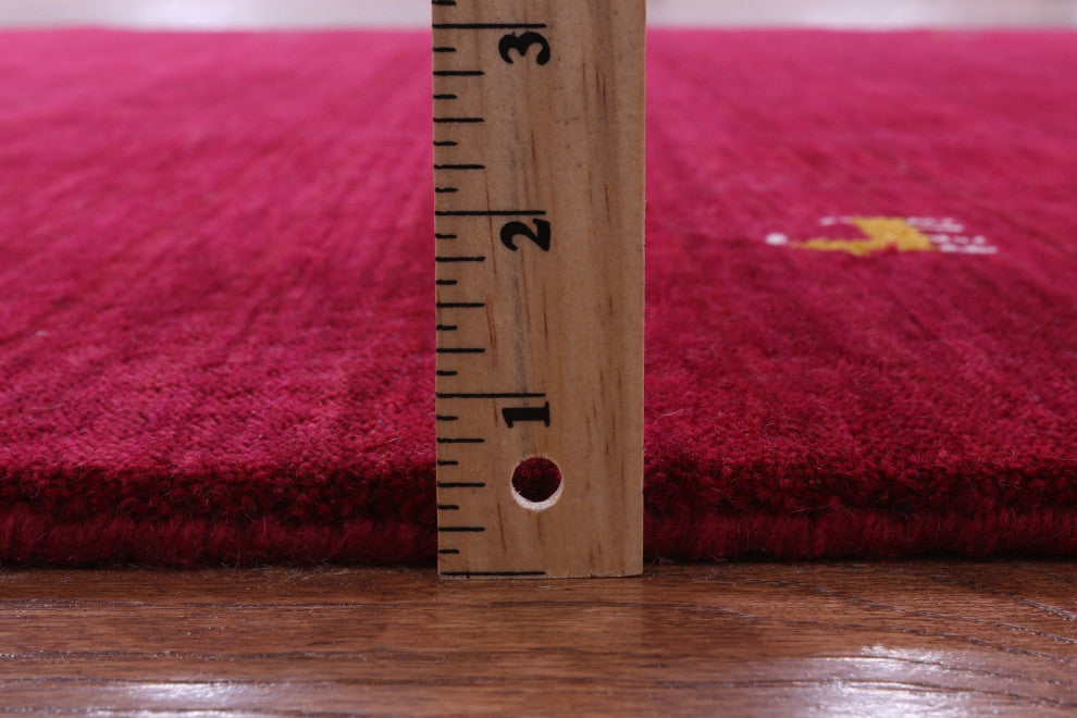 5' 0" X 7' 0" Hand-Knotted Persian Gabbeh Wool Rug - Q15295