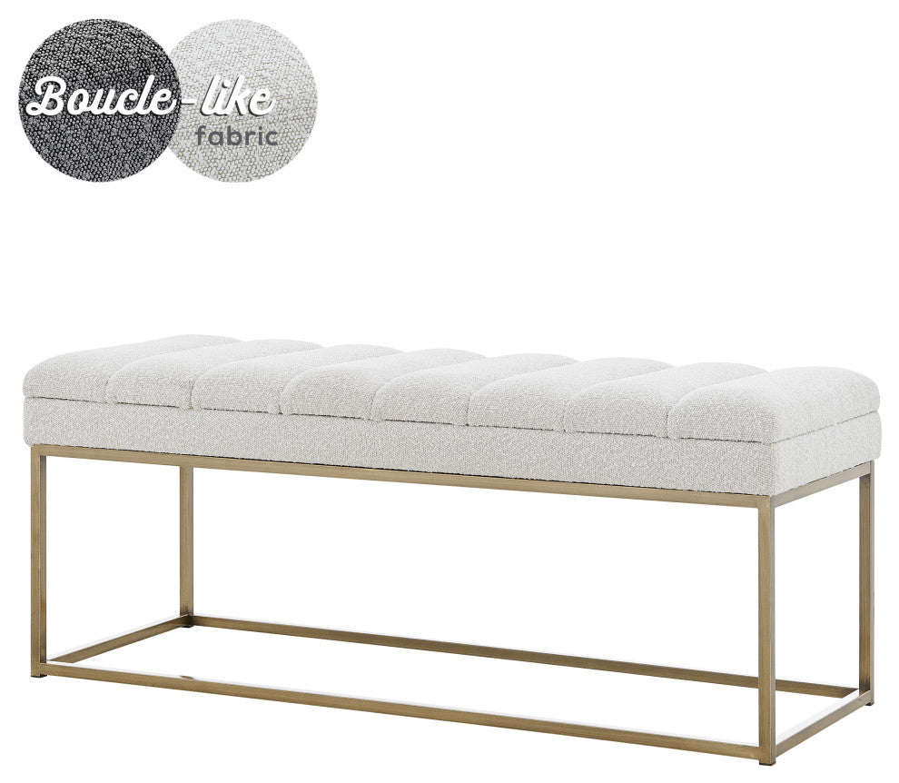 Darius Bench, Boucle Beige, Fabric