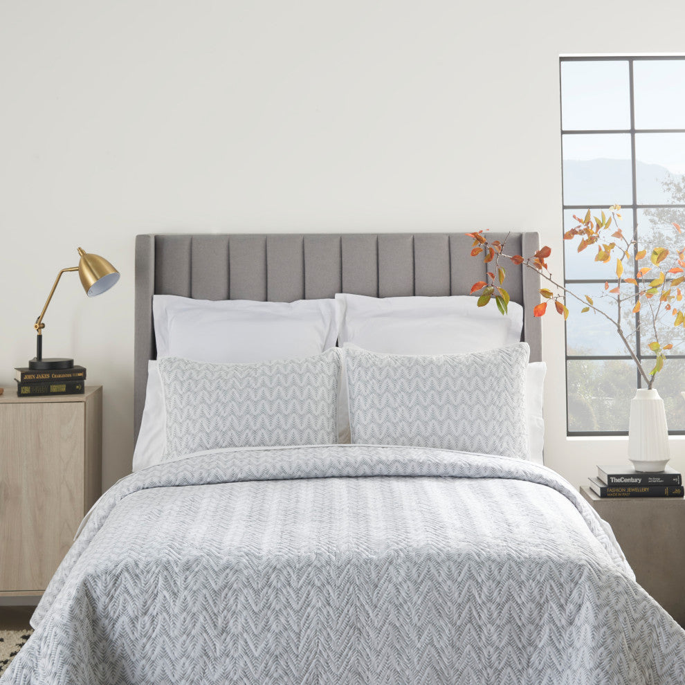 Nourison DSQ01 Bedding, Grey, 3 Pc Set