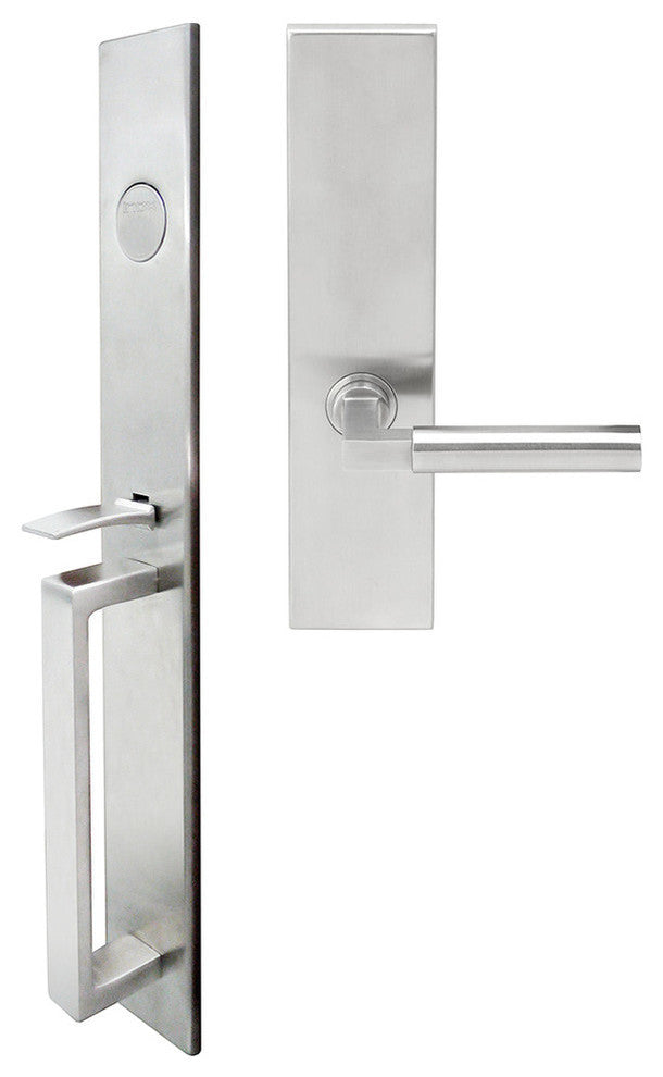 Aurora Lever, Mortise Dummy Handleset, Left Hand, Satin Stainless Steel