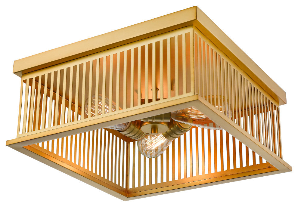 Zlite 333F3BR 3-Light Flush Mount, Brass