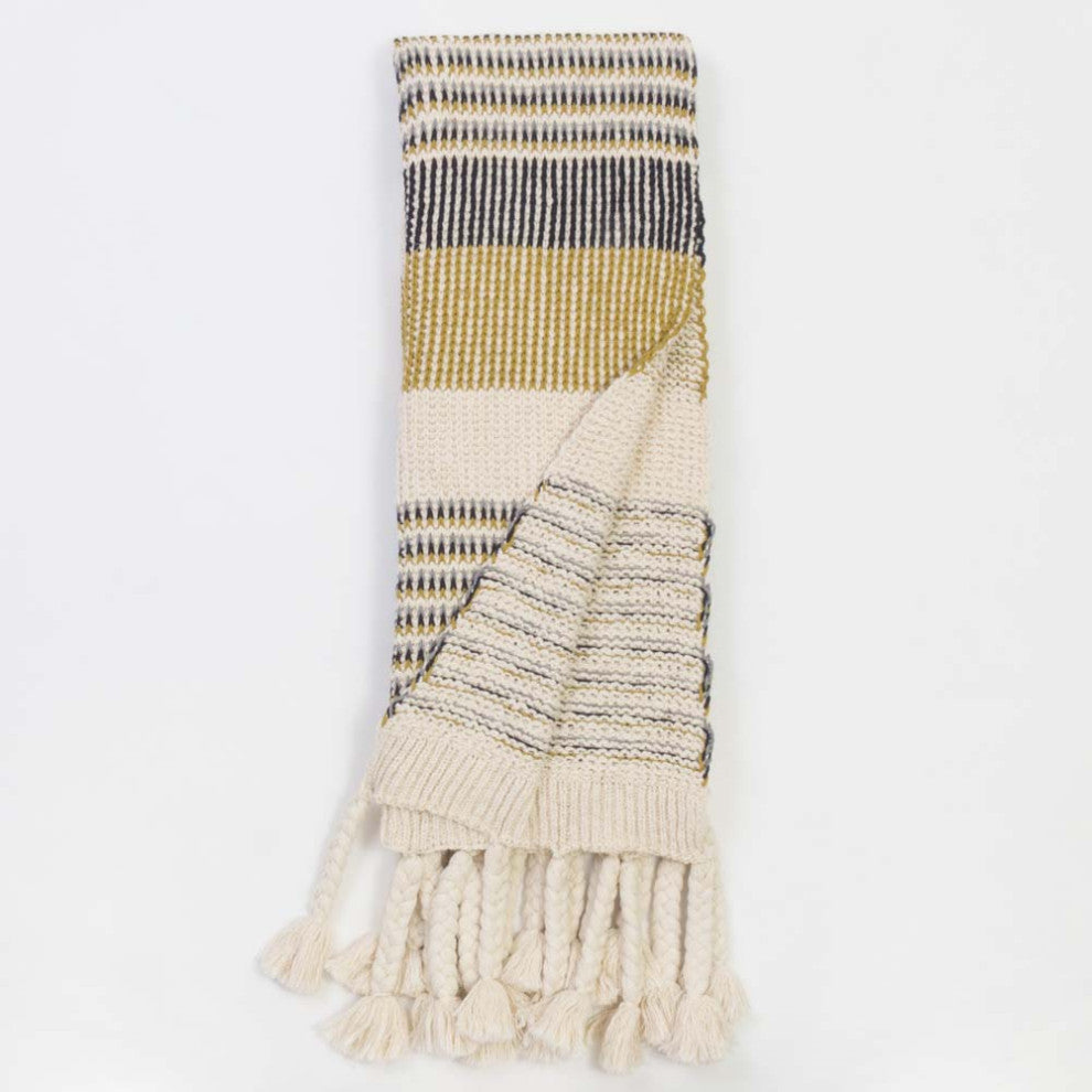 Mira Striped Knitted Throw