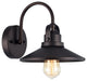 Mycroft Industrial Style 1-Light Oil Rubbed Bronze Wall Sconce, 9" W