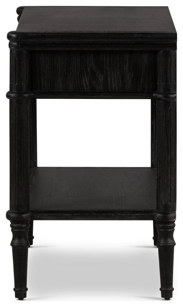 Toulouse Nightstand-Distressed Black