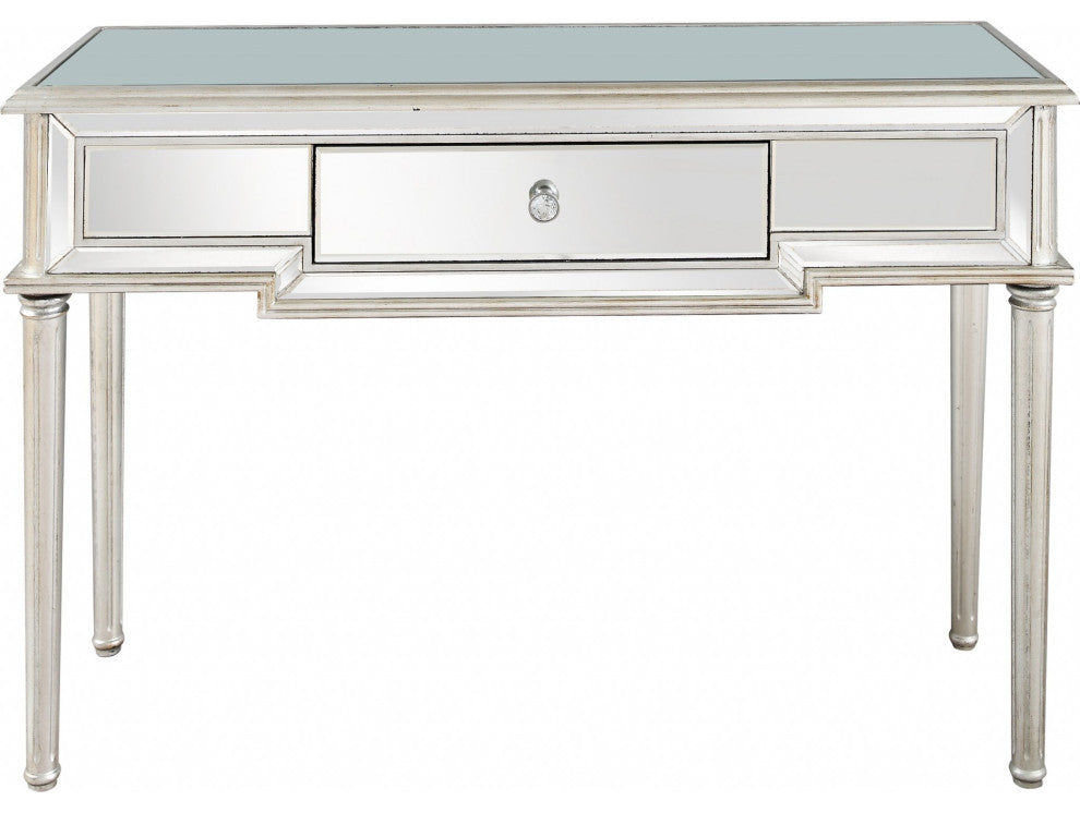 Silver Leaf Antiqued Console Table
