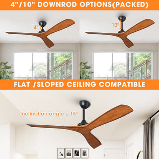 52 in. Modern Ceiling Fan with DC Reversible Motor and Remote
