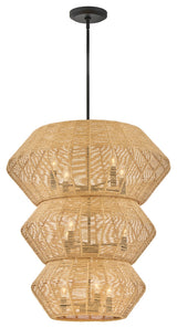 Hinkley Lighting 40388 Luca 10 Light 28"W Waterfall Chandelier - Black / Camel