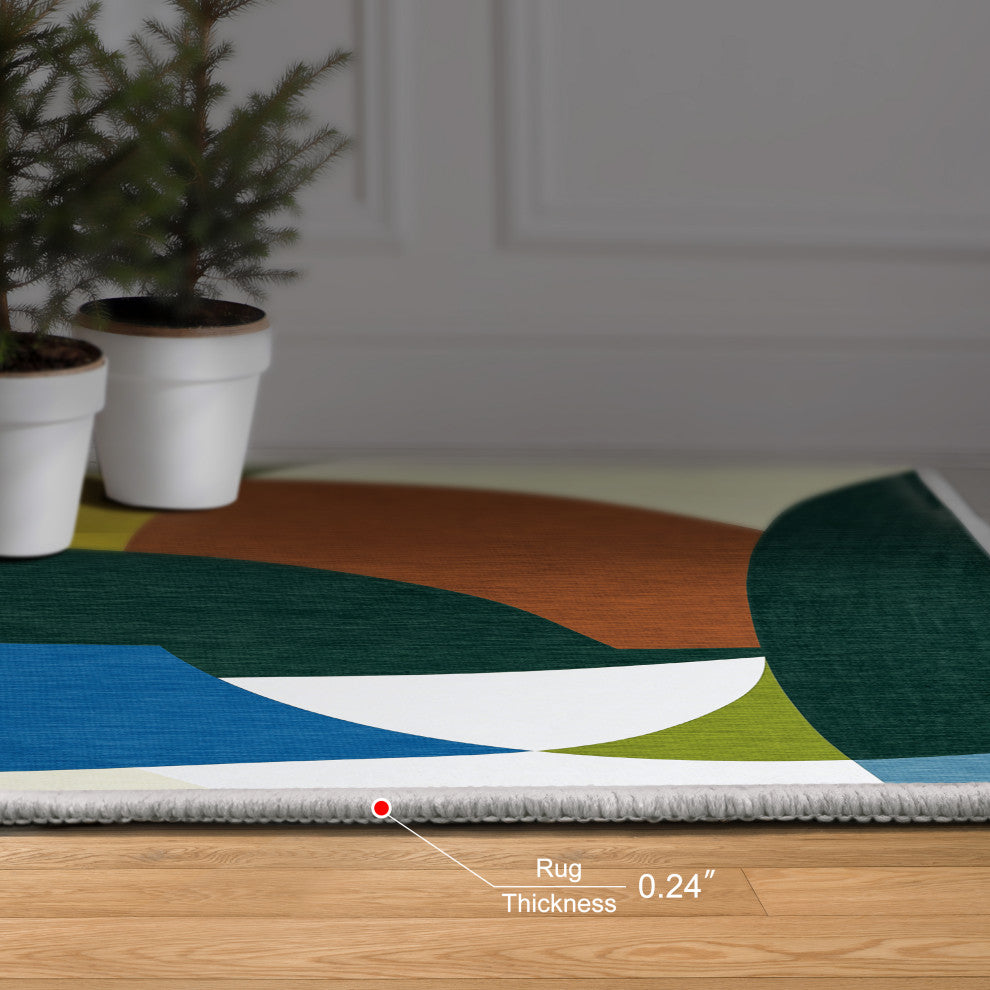 Melding forms I Geometric Art Area Rug, 7.5'x10.3'