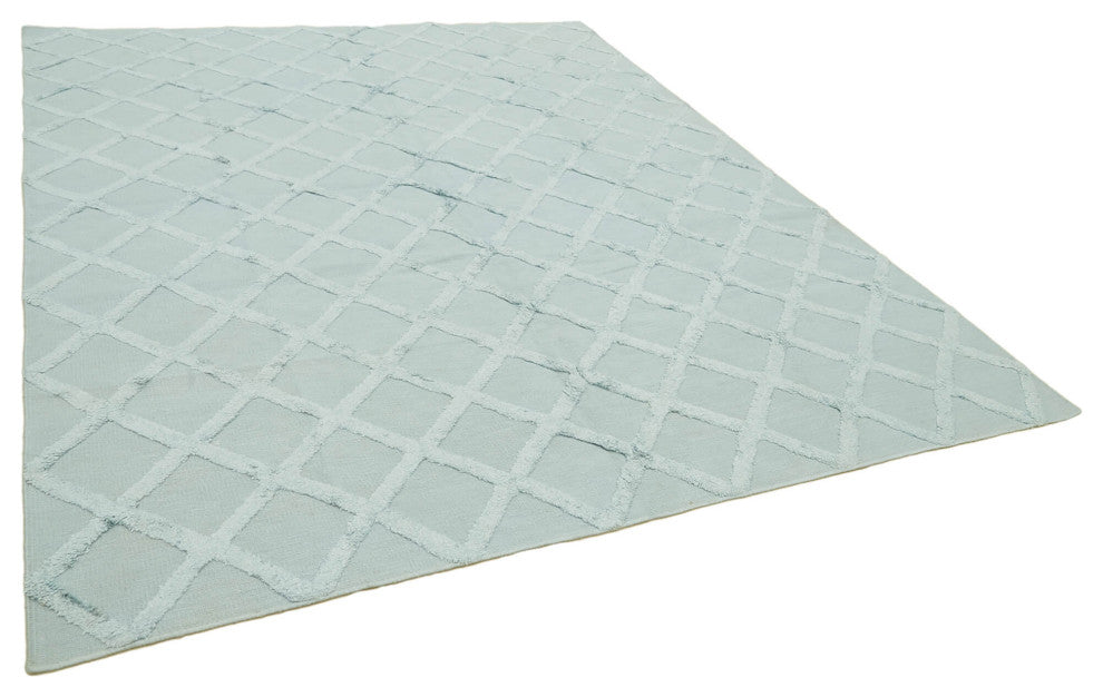 Rug N Carpet - Handmade Modern Design 8' 1'' x 10' 0'' Wool Flatweave Kilim Rug
