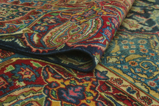 Fine Vintage Distressed Bernal Navy/Red Rug, 9'9 x 12'3