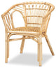 Kaka Modern Bohemian Natural Brown Rattan Dining Chair