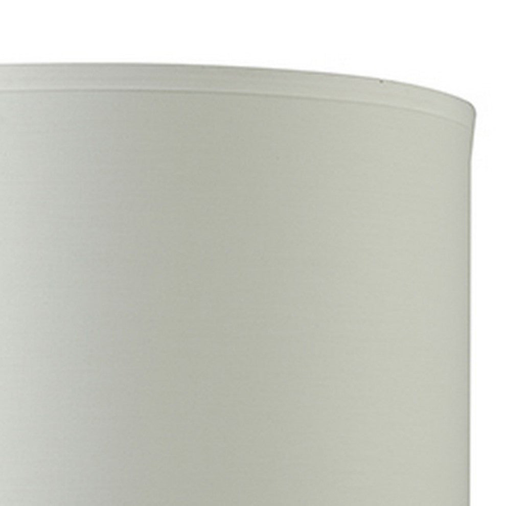 Table Lamp with Pot Bellied Glass Body, Clear and White