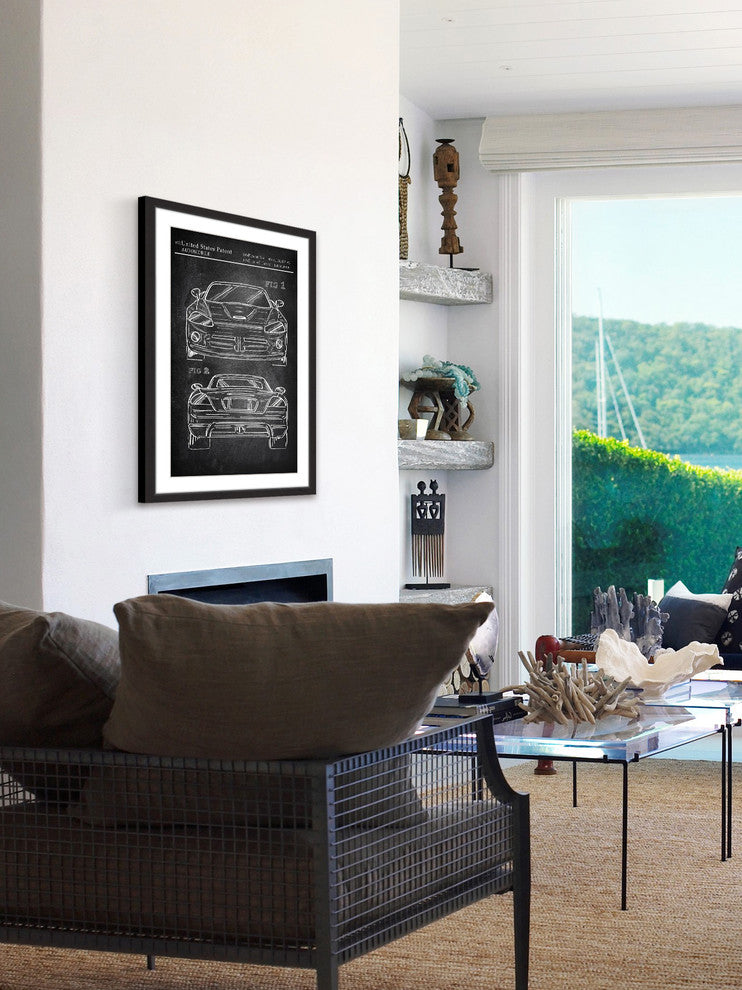 "Muscle Car Design" Framed Painting Print, 16"x24"